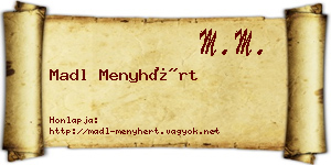 Madl Menyhért névjegykártya
